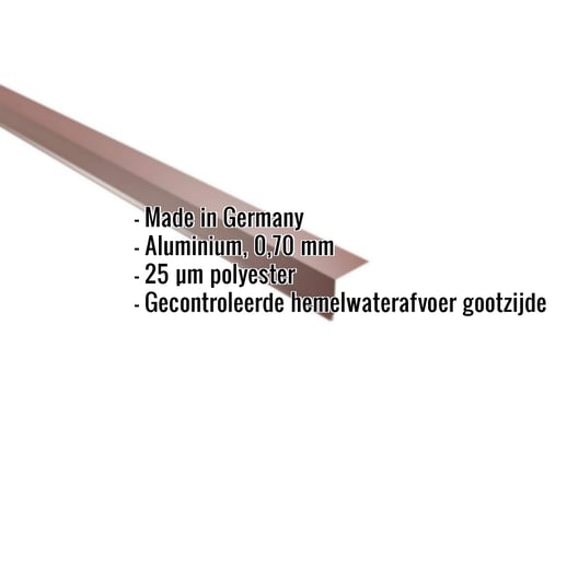 Druiplijst | 5 x 5 cm | 100° | Aluminium 0,70 mm | 25 µm Polyester | 8012 - Roodbruin #2