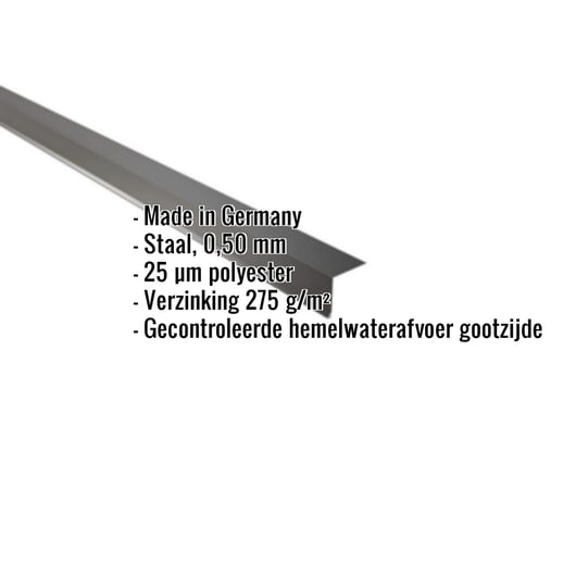 Druiplijst | 5 x 5 cm | 95° | Staal 0,50 mm | 25 µm Polyester | 9005 - Gitzwart #2