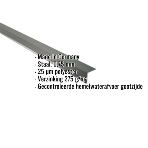 Druiplijst | 5 x 5 cm | 95° | Staal 0,75 mm | 25 µm Polyester | 6020 - Chroomoxydegroen #2