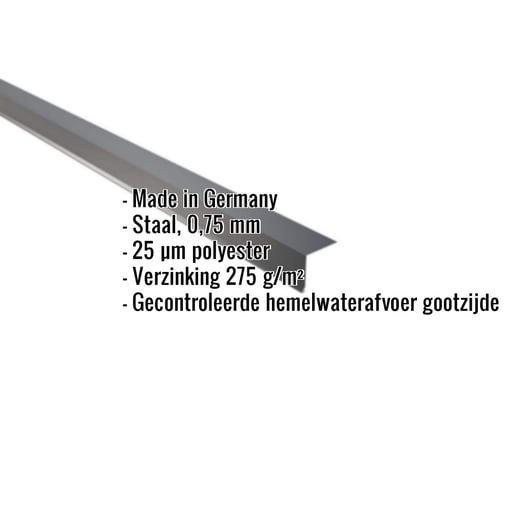 Druiplijst | 5 x 5 cm | 95° | Staal 0,75 mm | 25 µm Polyester | 7016 - Antracietgrijs #2