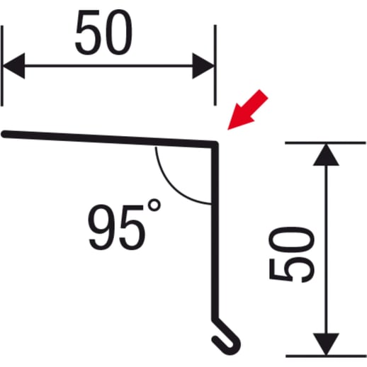 Druiplijst | 5 x 5 cm | 95° | Staal 0,75 mm | 25 µm Polyester | 8017 - Chocoladebruin #5