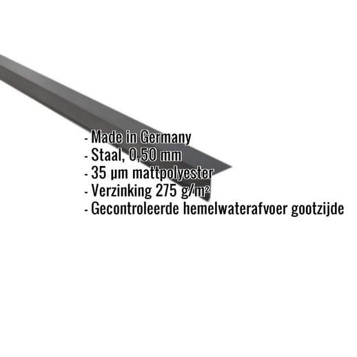 Druiplijst | 5 x 5 cm | 95° | Staal 0,50 mm | 35 µm Mattpolyester | 23 - Donkergrijs #2