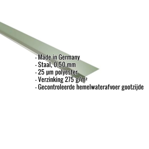 Druiplijst | 8 x 3 cm | 100° | Staal 0,50 mm | 25 µm Polyester | 6011 - Resedagroen #2