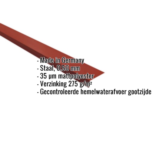 Druiplijst | 8 x 3 cm | 100° | Staal 0,50 mm | 35 µm Mattpolyester | 29 - Rood #2