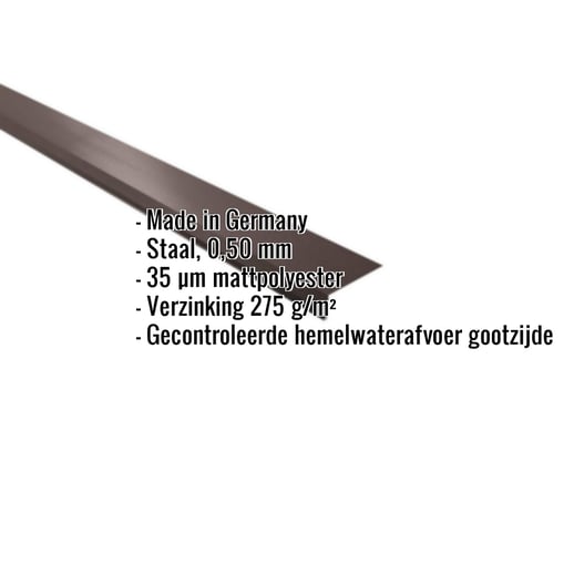 Druiplijst | 8 x 3 cm | 100° | Staal 0,50 mm | 35 µm Mattpolyester | 32 - Donkerbruin #2