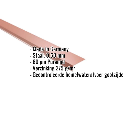 Druiplijst | 8 x 3 cm | 100° | Staal 0,50 mm | 60 µm Puramid | 8004 - Koperbruin #2