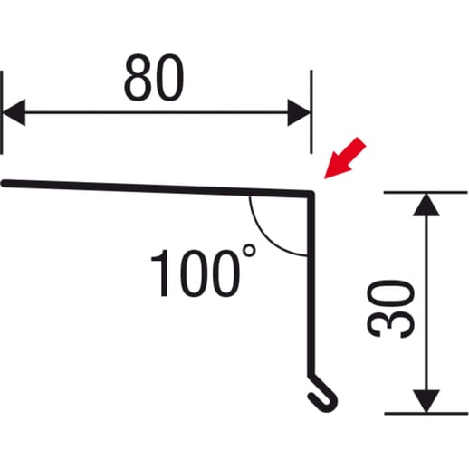 Druiplijst | 8 x 3 cm | 100° | Aluminium 0,70 mm | 25 µm Polyester | 9007 - Grijs aluminiumkleurig #6