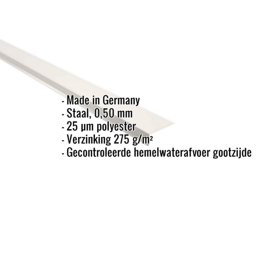 Druiplijst | 8 x 3 cm | 95° | Staal 0,50 mm | 25 µm Polyester | 9010 - Zuiverwit #2