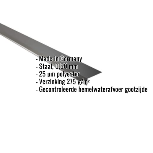 Druiplijst | 8 x 3 cm | 95° | Staal 0,50 mm | 25 µm Polyester | 9005 - Gitzwart #2