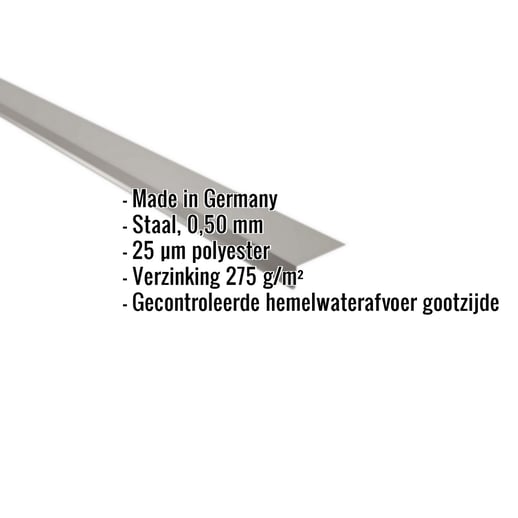 Druiplijst | 8 x 3 cm | 95° | Staal 0,50 mm | 25 µm Polyester | 9007 - Grijs aluminiumkleurig #2