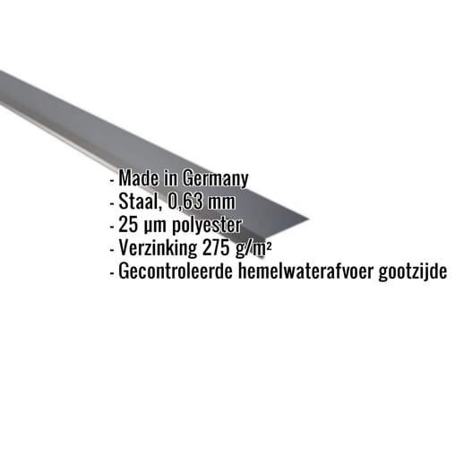 Druiplijst | 8 x 3 cm | 95° | Staal 0,63 mm | 25 µm Polyester | 7016 - Antracietgrijs #2