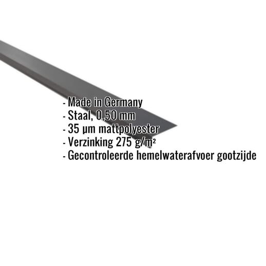 Druiplijst | 8 x 3 cm | 95° | Staal 0,50 mm | 35 µm Mattpolyester | 23 - Donkergrijs #2