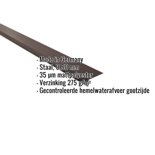 Druiplijst | 8 x 3 cm | 95° | Staal 0,50 mm | 35 µm Mattpolyester | 32 - Donkerbruin #2