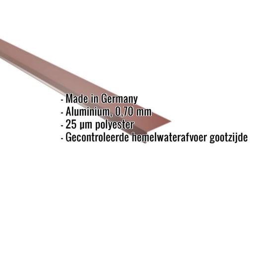 Druiplijst | 8 x 3 cm | 95° | Aluminium 0,70 mm | 25 µm Polyester | 8012 - Roodbruin #2