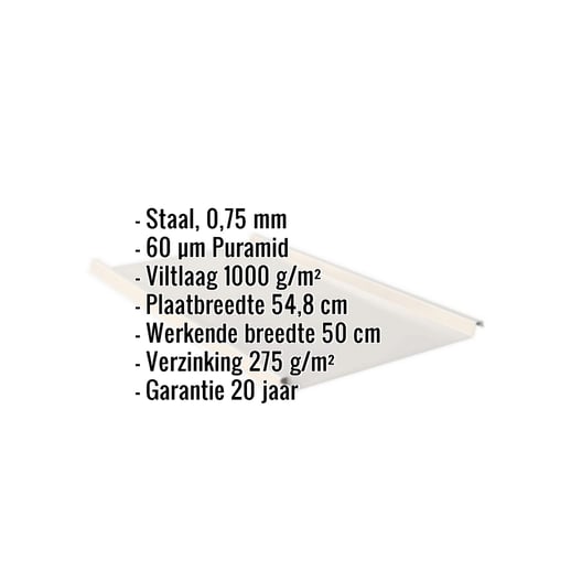 Felsplaat 33/500-LE | Dak | Anti-Drup 1000 g/m² | Staal 0,75 mm | 60 µm Puramid | 9002 - Grijswit #2
