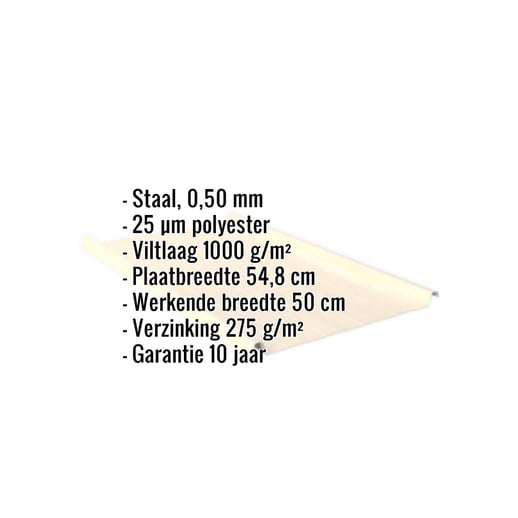 Felsplaat 33/500-LR | Dak | Anti-Drup 1000 g/m² | Staal 0,50 mm | 25 µm Polyester | 1015 - Licht ivoorkleurig #2