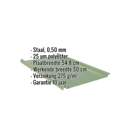 Felsplaat 33/500-LR | Dak | Staal 0,50 mm | 25 µm Polyester | 6011 - Resedagroen #2