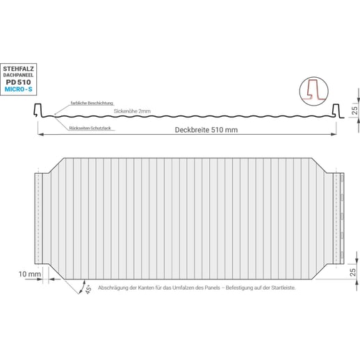 Felsplaat PD-510-S | Mikro | Staal 0,50 mm | 35 µm mattpolyester | 9005 - Gitzwart #13