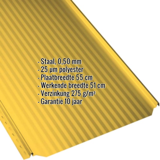 Felsplaat PD-510-S | Mikro | Staal 0,50 mm | 25 µm Polyester | 1021 - Koolzaadgeel #2