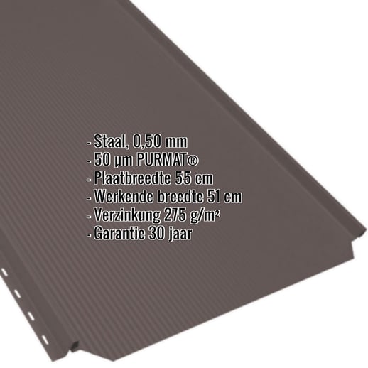 Felsplaat PD-510-S | Nano | Staal 0,50 mm | 50 µm PURMAT® | 8017 - Chocoladebruin #2