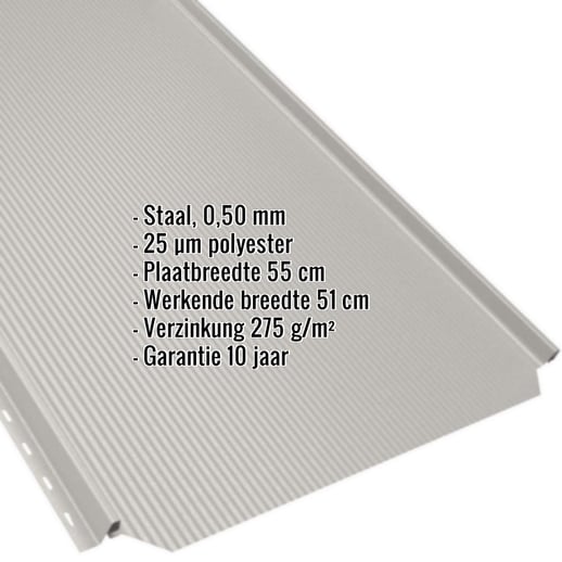 Felsplaat PD-510-S | Nano | Staal 0,50 mm | 25 µm Polyester | 9010 - Zuiverwit #2