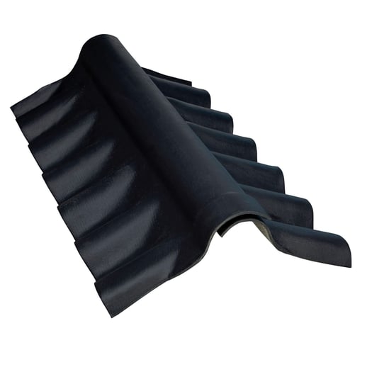 Gegolfde scharniernok | Zwart #1