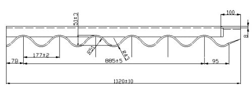 Gegolfde scharniernok | Terracotta #3