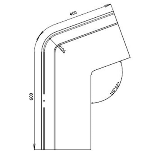 Geknikt windveer | Links | Links | 20° | Zwart #3