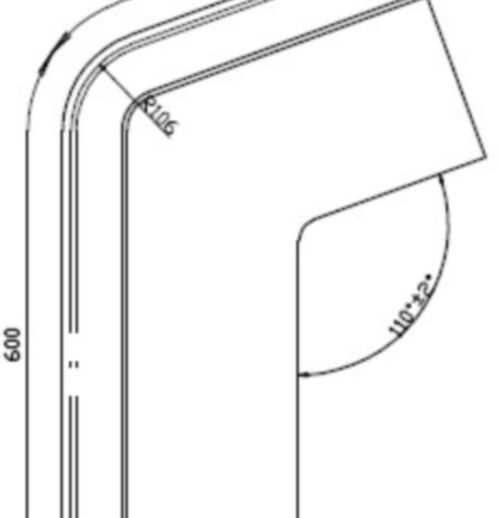 Geknikt windveer | Links | 20° | Terracotta #3
