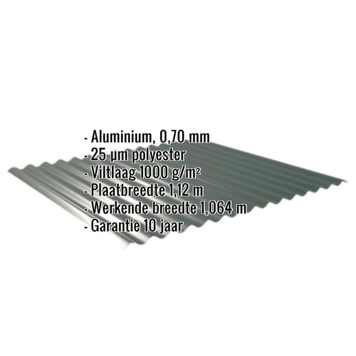 Golfplaat 18/1064 | Dak | Anti-Drup 1000 g/m² | Aluminium 0,70 mm | 25 µm Polyester | 6005 - Mosgroen #2