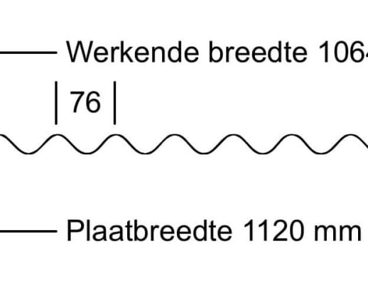 Golfplaat 18/1064 | Dak | Anti-Drup 1000 g/m² | Aluminium 0,70 mm | 25 µm Polyester | 9007 - Grijs aluminiumkleurig #9