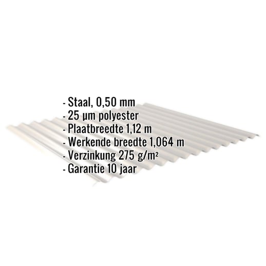 Golfplaat 18/1064 | Dak | Staal 0,50 mm | 25 µm Polyester | 7035 - Lichtgrijs #2