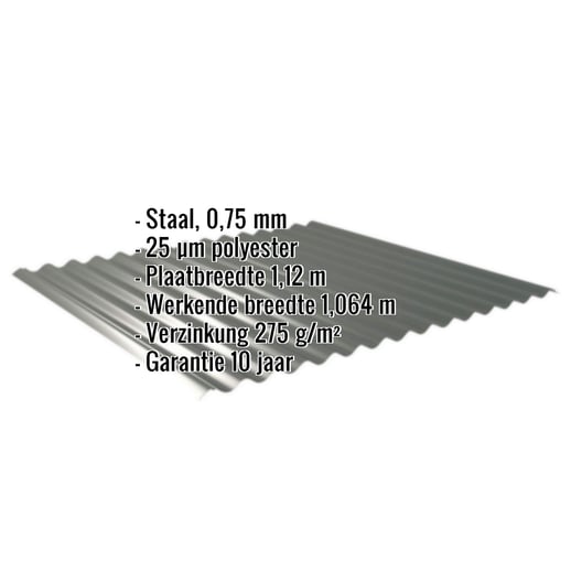Golfplaat 18/1064 | Dak | Staal 0,75 mm | 25 µm Polyester | 6020 - Chroomoxydegroen #2