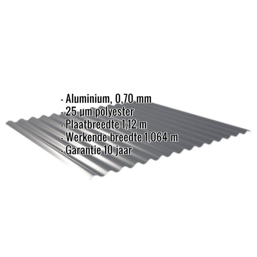Golfplaat 18/1064 | Dak | Aluminium 0,70 mm | 25 µm Polyester | 7016 - Antracietgrijs #2