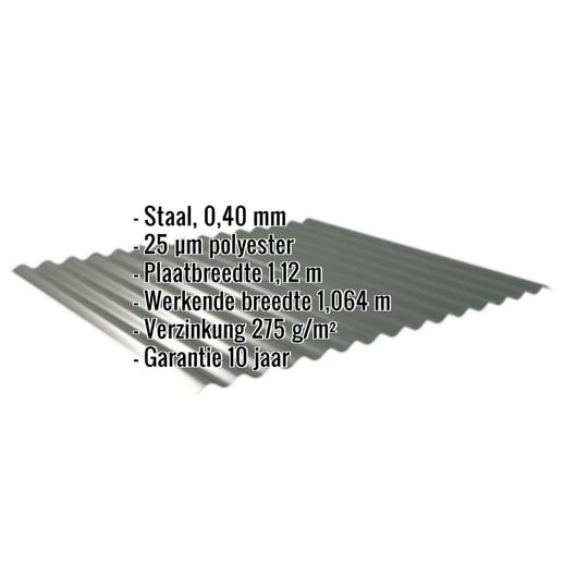 Golfplaat 18/1064 | Gevel | Restpartij | Staal 0,40 mm | 25 µm Polyester | 6020 - Chroomoxydegroen #2