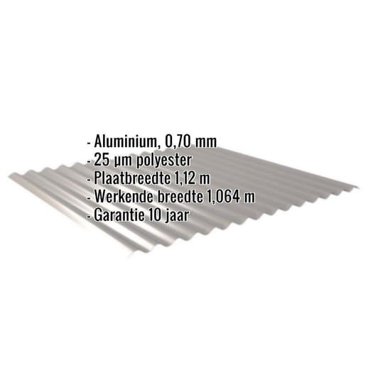 Golfplaat 18/1064 | Gevel | Aluminium 0,70 mm | 25 µm Polyester | 9007 - Grijs aluminiumkleurig #2