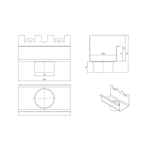 Goot uitlaatstuk | Staal | Ø 125/100 mm | 7016 - Antracietgrijs #2