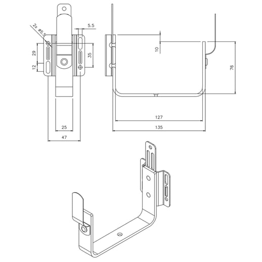 Gootbeugel | Staal | Ø 125 mm | 9005 - Gitzwart #2