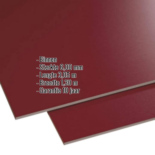 HPL plaat | Binnen | 6 mm | Oxyderood | 3,05 x 1,30 m #2