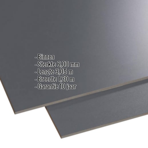 HPL plaat | Binnen | 6 mm | Antraciet | 3,05 x 1,30 m #2