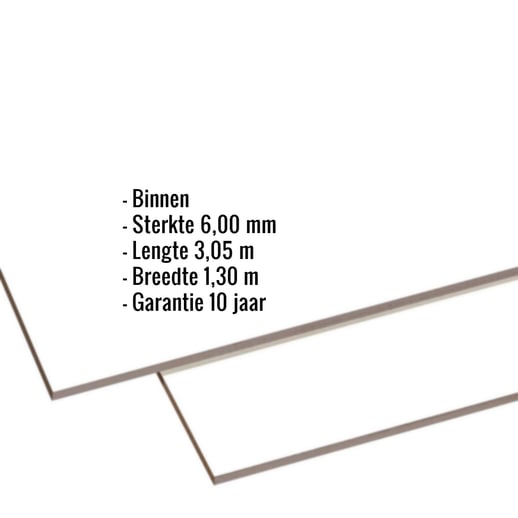 HPL plaat | Binnen | 6 mm | Zuiverwit | 3,05 x 1,30 m #2