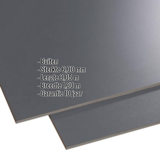 HPL plaat | Buiten | 6 mm | Antraciet | 3,05 x 1,30 m #2