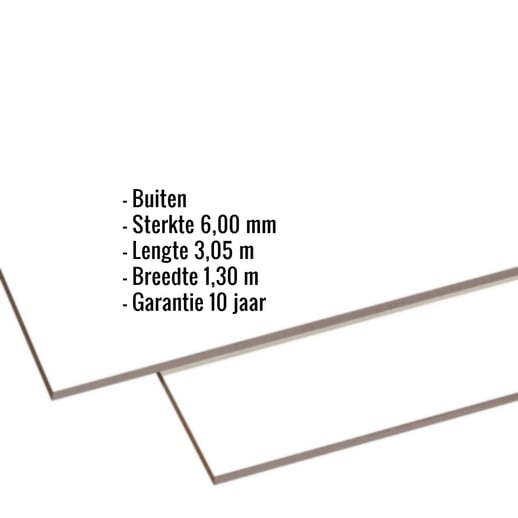 HPL plaat | Buiten | 6 mm | Zuiverwit | 3,05 x 1,30 m #2