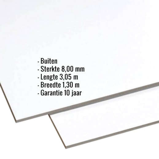 HPL plaat | Buiten | 8 mm | Lichtgrijs | 3,05 x 1,30 m #2