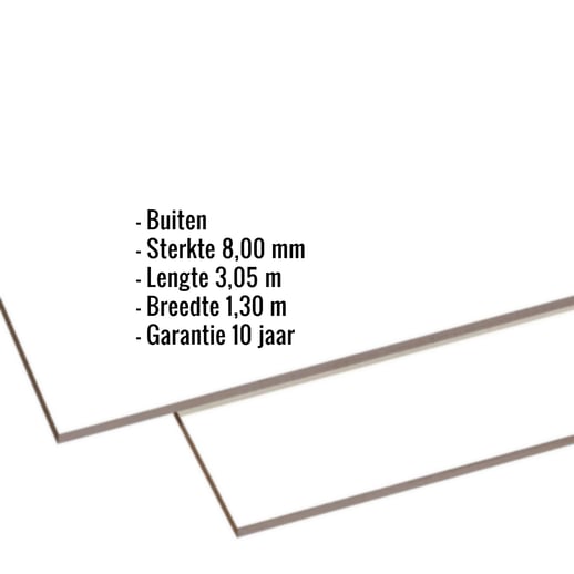 HPL plaat | Buiten | 8 mm | Zuiverwit | 3,05 x 1,30 m #2