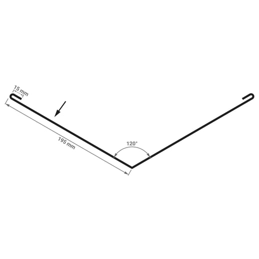 Kilgoot | 195 x 19,5 cm | Staal 0,50 mm | 25 µm Polyester | 7024 - Grafietgrijs #3