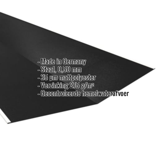 Kilgoot | 49 cm x 49 cm x 2,00 m | Staal 0,50 mm | 35 µm Mattpolyester | 33 - Zwart #2