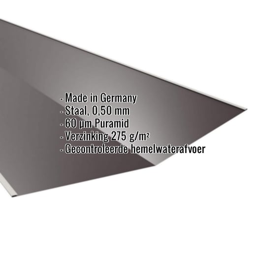 Kilgoot | 49 cm x 49 cm x 2,00 m | Staal 0,50 mm | 60 µm Puramid | 6017 - Chocoladebruin #2