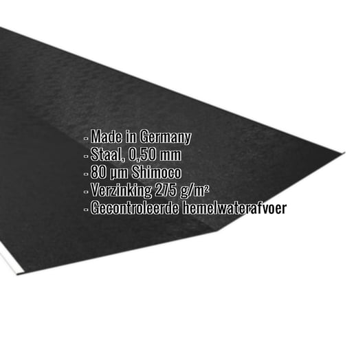 Kilgoot | 490 x 49 cm | Staal 0,50 mm | 80 µm Shimoco | 9005 - Gitzwart #2