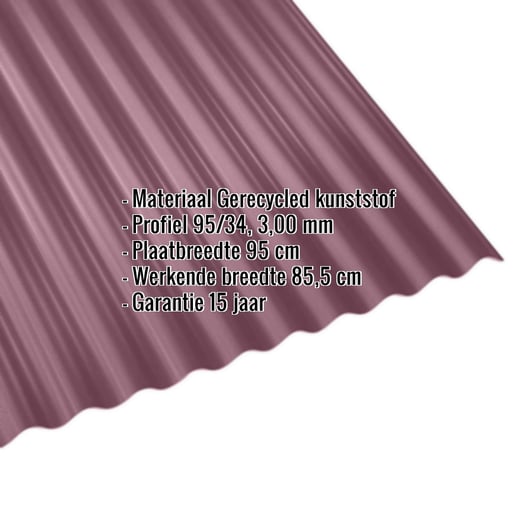 Kunststof profielplaat Scobanit EVO | 95/34 | 3,00 mm | Roodbruin | 2,00 m #2